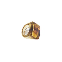 Bijoux de mode INS Léopard Arc-En-Ciel Couleur Chunky Acrylique Bague En Résine