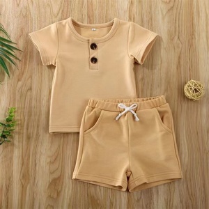 Tenues d'été coréennes pour garçons, ensembles 2 pièces avec chemise à manches courtes boutonnée et pantalon à bretelles, pour bébés de 0 à 2 ans - Product Image 5