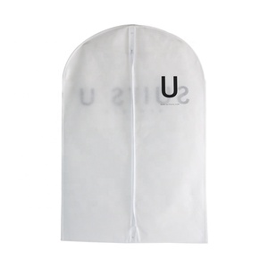 Housse de costume, <span class=keywords><strong>sac</strong></span> en tissu Non tissé blanc pour vêtements avec poignée, Logo personnalisé - Product Image 2