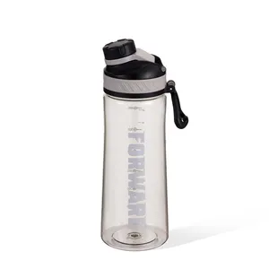 زجاجة مياه رياضية 620 مل/750 مل بشريط بلاستيك مانع للتسرب مناسبة للسفر والأنشطة الخارجية وصالات الألعاب الرياضية