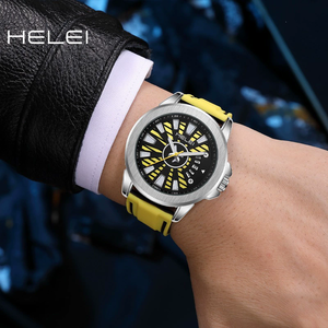 HELEI Nouvelle Montre à Quartz Étanche pour Homme avec Bracelet en Silicone Bicolore, Modèle Tendance et Très Vendu à l'Étranger, Idéale pour Étudiants - Product Image 4