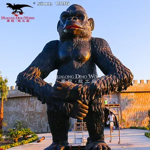 Sculture di animali cronologici a grandezza naturale statua animale di Gorilla a grandezza naturale Animatronic