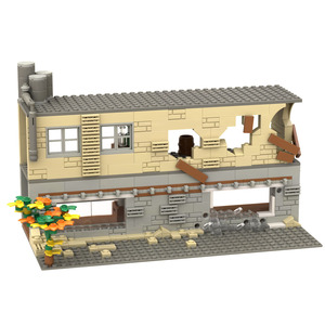 Bâtiments en ruines abandonnés MOC WW2 Pubg Base militaire scènes de bricolage blocs de construction ensemble pièces pour soldats de l'armée figurines garçons jouets - Product Image 1