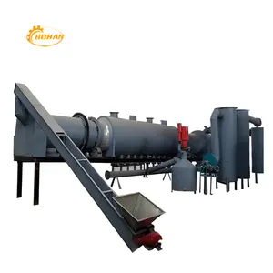 Continuous rotating carbonization furnace/coconut shell biochar kiln with discounted prices for charcoal making machines