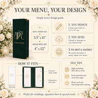 Menu de bar de mariage personnalisé en velours, menu de boissons pliable avec logo personnalisé, menu de cocktails de luxe, décoration de bar pour réception de mariage