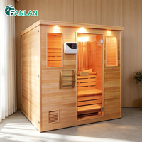 Ruang Sauna Tradisional Fanlan Heavy Duty dengan Pemanas Sauna 8KW untuk Taman Air dan Spa Komersial Skala Besar