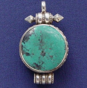 Handmade 925 sterling Silver Fine Mặt dây Charms Mô Hình Trái Tim Kim Cương Bộ <span class=keywords><strong>ghau</strong></span> lấy cảm hứng từ tôn giáo Phật giáo màu Ngọc Lam vàng-cho - Product Image 3