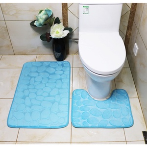 Stone Bath Mat Microfiber Non-Slip Cobblestone Embossed Mat Anti-Slip Bath Basin Bathtub Side <b>Floor</b> Rug Shower Room - Product Image 2