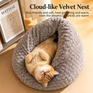Cama para Gatos de Material PP Sólido y Cálido para Invierno, Forma Triangular, Cama Suave para Mascotas, para Gatos Pequeños, Gatitos y Cachorros - Product Image 4