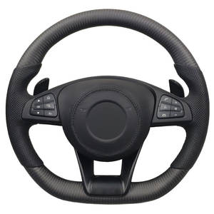 Volant sport en cuir personnalisé avec finition carbone mate pour <span class=keywords><strong>Mercedes</strong></span> CLA Classe C Classe E CLS W205 W213 W222 - Product Image 4