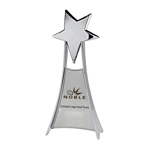 Noble Argent Métal Étoile Personnalisé Logo Sur Mesure Cadeau D'affaires Artisanat Trophée Récompenses Impression <span class=keywords><strong>Offset</strong></span> Réalisation <span class=keywords><strong>Plaque</strong></span> - Product Image 4