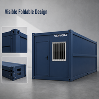 Maison conteneur pliable de 20 pieds, préfabriquée, modulaire, en kit, pour bureau de chantier et espace temporaire
