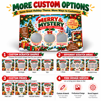 Cartes à gratter personnalisées en couleur, forme spéciale, Joyeux Noël, avec récompenses en espèces, anti-transparence, prix instantanés