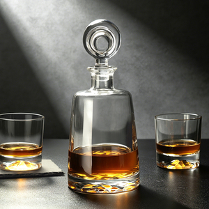 Ensemble de <span class=keywords><strong>carafe</strong></span> à whisky en cristal de luxe de 1050 ml avec bouchon en verre, <span class=keywords><strong>carafe</strong></span> à bourbon, à scotch, à vin, distributeur de liqueur, cadeau pour homme, articles de bar - Product Image 1