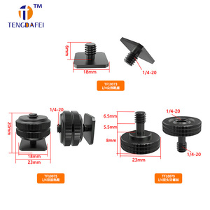 Adaptateur de fixation rapide en alliage d'aluminium Tengdafei pour appareil photo, avec vis 1/4-20 à tête ronde pour montage sur griffe porte-accessoires - Product Image 3