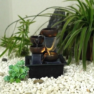 <span class=keywords><strong>Fontaine</strong></span> d'eau à flux laminaire sur table, en polyrésine, avec cascade et éclairage, pour intérieur et extérieur, vente en gros directe d'usine - Product Image 6