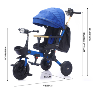 Tricycle multifonctionnel pour enfants avec musique et éclairage, vélo bébé en métal de haute qualité - Product Image 6