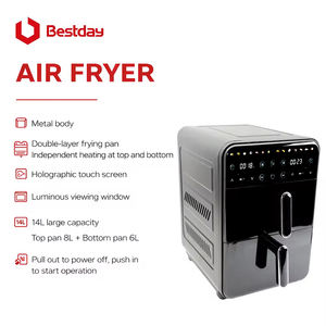 Friteuse à air à double panier de 14 L, conception à double couche pour une cuisson saine sans huile, idéale pour les grandes familles, cuisson rapide et préparation des repas - Product Image 4