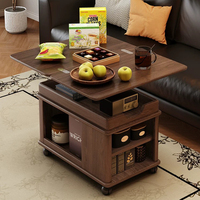 Table basse relevable en bois massif réglable d'origine usine, idéale pour le bureau à domicile, facile à déplacer, pour salon