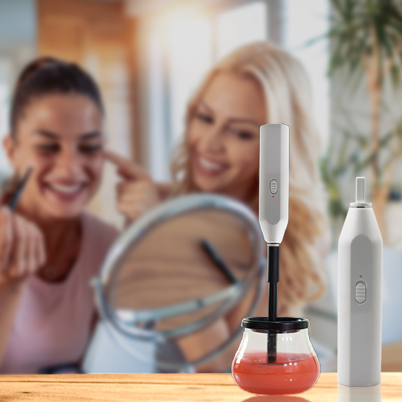 2021 Высококачественная машина для очистки кистей для макияжа Автоматическая вращающаяся на 360 градусов Щетка Очиститель и сушилка для набора кистей для макияжа