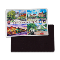 Autocollants magnétiques promotionnels personnalisables pour réfrigérateur, souvenirs en aluminium, avec nom de ville et paysage, idéaux comme cadeaux