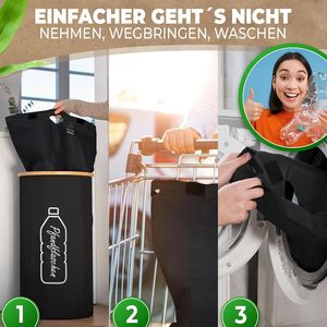 Conteneur de collecte de bouteilles de dépôt 2 compartiments, stockage vide et en verre avec 2 sacs de transport - Product Image 3