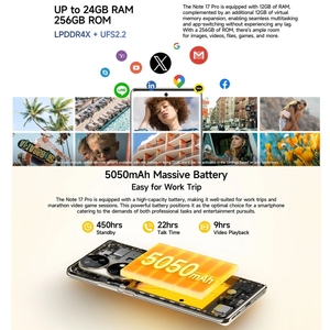 <span class=keywords><strong>Ulefone</strong></span> Note <span class=keywords><strong>17</strong></span> Pro สมาร์ทโฟน12GB + 256GB หน้าจอ6.78นิ้วแอนดรอยด์13 4G สมาร์ทโฟน - Product Image 3