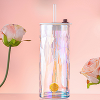 Prix d'usine – Tasses à boisson en verre de 400 ml avec paille pour thé, café, jus, boissons chaudes et froides