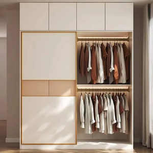 Meubles de chambre principale sur mesure, armoire contemporaine de luxe, armoire intégrée en panneaux de particules avec rangement intelligent - Product Image 3