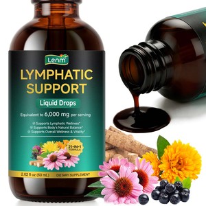 솔로트리 액상 림프 지원 드롭스 식이 보조제 간 해독 및 면역 지원을 위한 림프 배출 팅크처 - Product Image 1