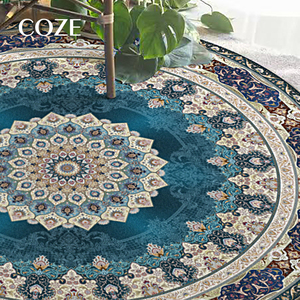 Alfombra de Estilo Boho para Silla de Maquillaje y Vestidor, Alfombra Redonda Personalizada para Sala de Estar - Product Image 6
