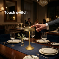Lámpara de Mesa LED Recargable de Diseño Simple, Portátil, Táctil, Inalámbrica, con Regulación Continua, de Aluminio, de Lujo, para Restaurante