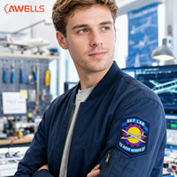 Écusson tissé de précision 0,05 mm, haute densité, avec logo d'avion planeur, pour souvenirs d'école de vol et image de marque AWELLS