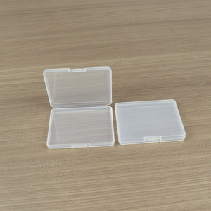 Transparent Rectangular Plastic <b>Storage</b> <b>Box</b> 9x7.1x1.2cm Covered Jewelry Card Organizer <b>Small</b> <b>Storage</b> Case - Product Image 1