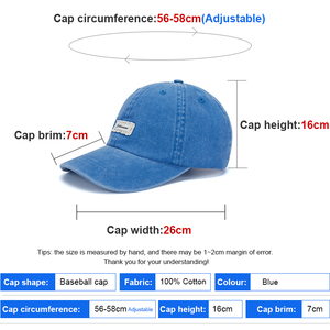 Wholesale New Custom Lace Label Logo Vintage Blue Soft Cotton Curved Denim Baseball Cap Sports Caps Sun <b>Hat</b> <b>Summer</b> Outdoor - Product Image 2