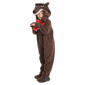 Costume de loup brun Jiedi pour enfants, déguisement d'Halloween, tenue de jeu de rôle animal, costume de scène scolaire - Product Image 4