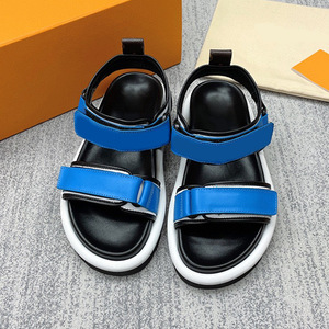 2026 New Premium Pink Multi-Color Platform Sandals Open <b>Toe</b> Velcro Strap Chunky Summer Slides - Product Image 3