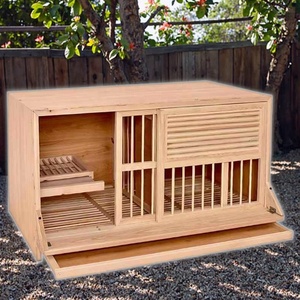 Jaula Moderna <span class=keywords><strong>de</strong></span> Madera Anti-Interferencias para Animales, Nido con Botones para Cría <span class=keywords><strong>de</strong></span> Palomas, Casa para Gatos, Conejera para Cobayas, Interior y Exterior - Product Image 4