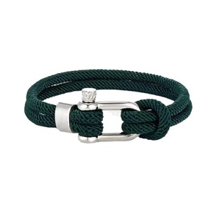 Wholesale Handmade Nylon Rope Bracelet Gold Steel Shackle Clasp Mens Sports Bracelet <strong>Valentines</strong> Day <strong>Gift</strong> - Product Image 5