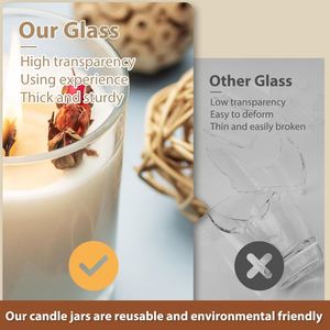 Wholesale Colorful 6oz 10oz 14oz DIY Soy Wax Glass <b>Candle</b> Jars Lanterns with Bamboo/Wood/Metal Lids for Personal Care - Product Image 3