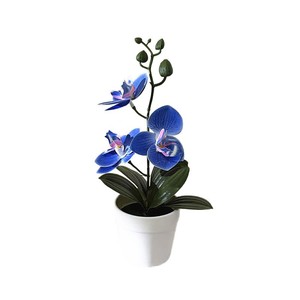 Nuevo Bonsái de Phalaenopsis Artificial en Maceta con Tres Flores y Tres Hojas, Película 3D, Planta Artificial en Maceta para Interiores/Restaurantes - Product Image 4