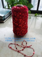 Wholesale Multi-color Fancy Yarn 100% Cotton with 3mm+6mm Sequins Knitting Yarn in Stock