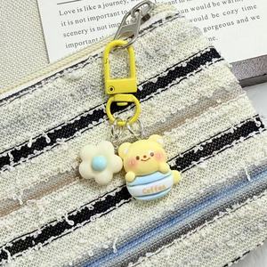 " Chenxi Original "   Porte-monnaie mignon et adorable Butter Bear, porte-clés anti-perte avec pendentif fleur pour cartable - Product Image 6