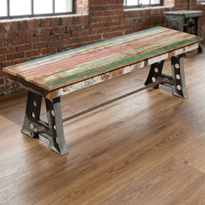 Bancs de jardin en fonte, style industriel antique, mobilier d'extérieur pour terrasse et parc - Product Image 3