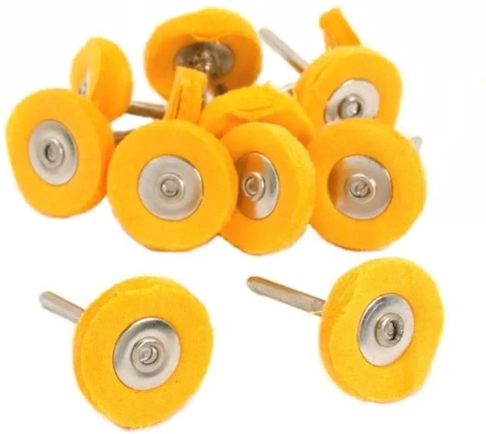 Brosse de polissage jaune vibratite, roue de polissage en coton convient aux bijoutiers compatibles avec les outils rotatifs Dremel