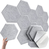 Panneau acoustique hexagonal en feutre pour animaux de compagnie, panneau acoustique hexagonal en polyester noir