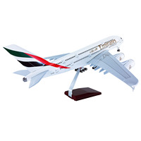 Vente chaude 46cm 1/160 lumière LED à commande vocale avec roues A380 Emirates ornement décoratif