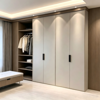 Armoire de chambre à coucher de style maison, armoire sur mesure avec étagères, armoire en noyer avec penderie