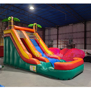 Toboggan aquatique gonflable géant commercial en forme <span class=keywords><strong>de</strong></span> palmier tropical avec piscine, toboggan sec extérieur pour enfants, idéal pour les fêtes et les événements professionnels - Product Image 3