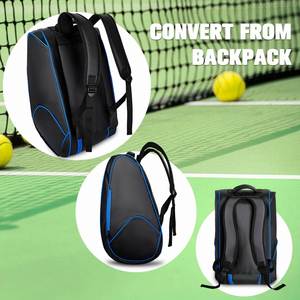 Sac à dos de padel en polyester personnalisé, grande capacité, compartiment séparé imperméable pour chaussures, accessoires de pickleball - Product Image 3